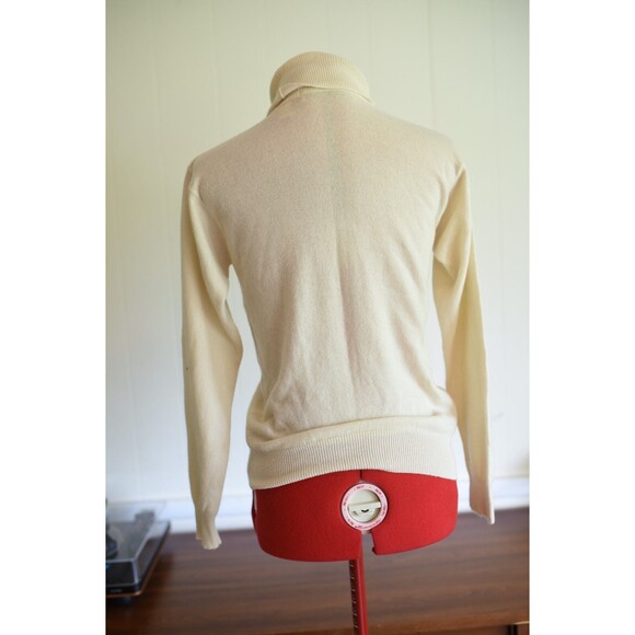 Valerie Stevens Vintage Cashmere Sweater Beige Turtleneck Ivory size medium - Picture 8 of 10